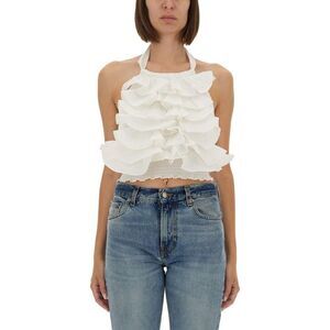 THE GARMENT Women's Ruffled Halter Top Women WHITE T-Shirts & Tops